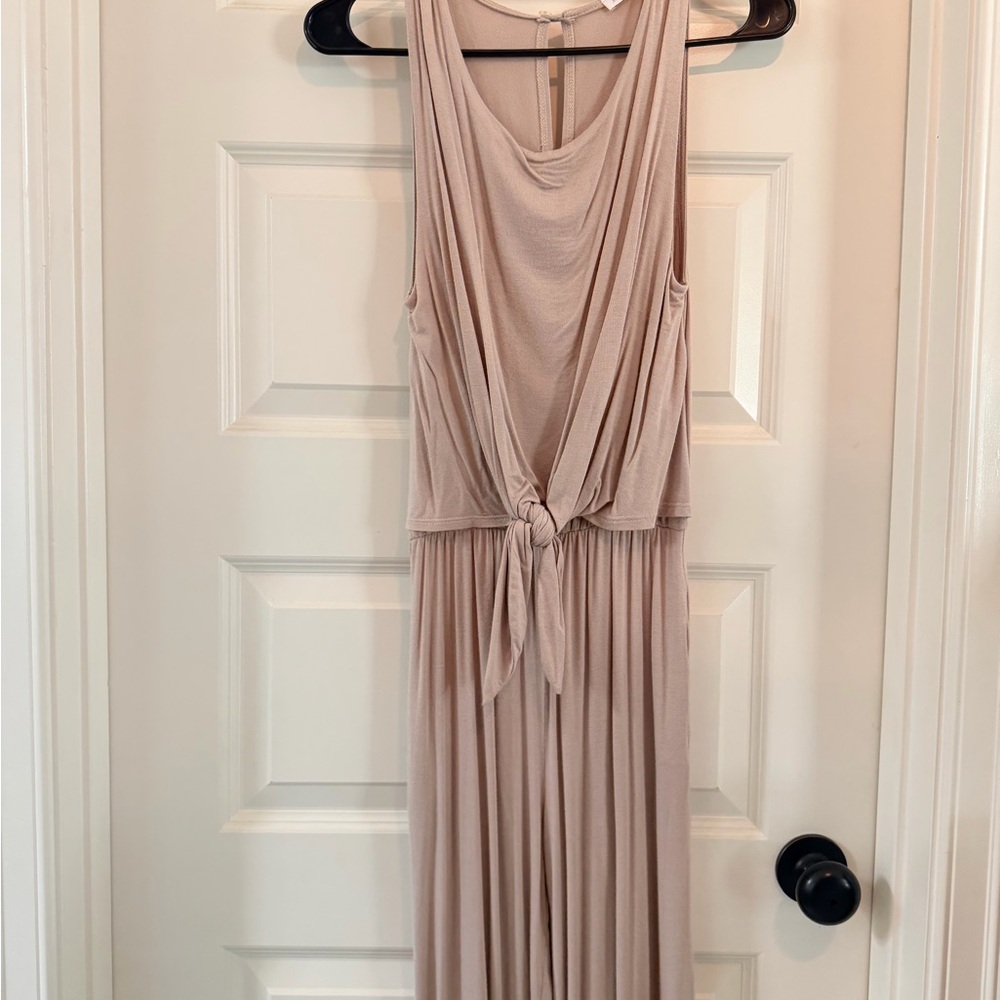 Sleeveless Knot-Front Jumpsuit in Blush